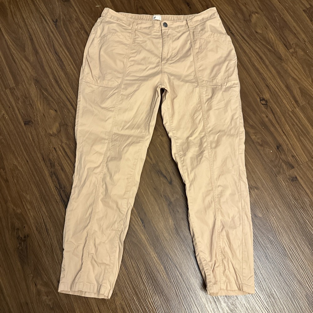 Pact Women's Khaki Pants XL Organic Cotton Stretch Elastic Waist Casual Chino